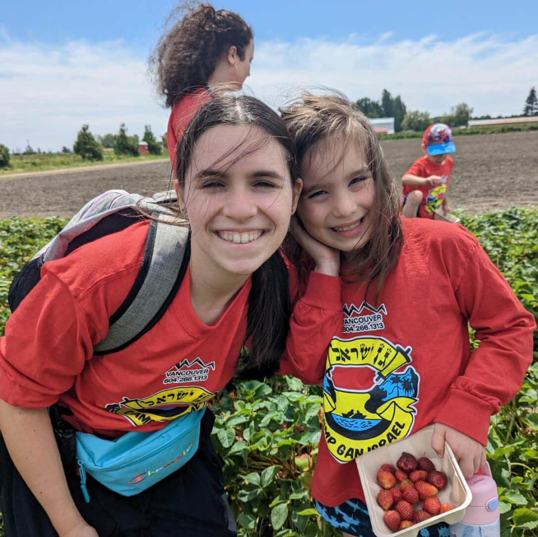Girls fruit-picking